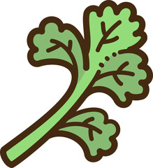 Celery vector doodle illustration and graphic