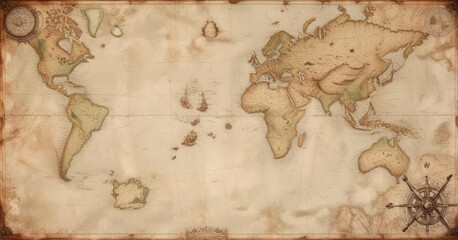 Antique nautical chart with hand-drawn coastlines and landmarks, shipwreck, historical, coastline