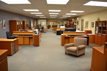 Modern Office Interior Design with Wooden Furniture