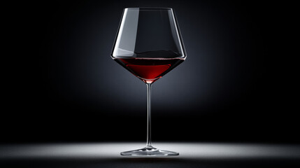 wine glass filled with red wine, elegantly displayed against dark background, evokes sense of sophistication and indulgence