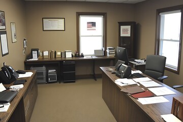 Fototapeta premium Modern Office Workspace with Professional Setup