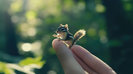 Chipmunk on a Finger