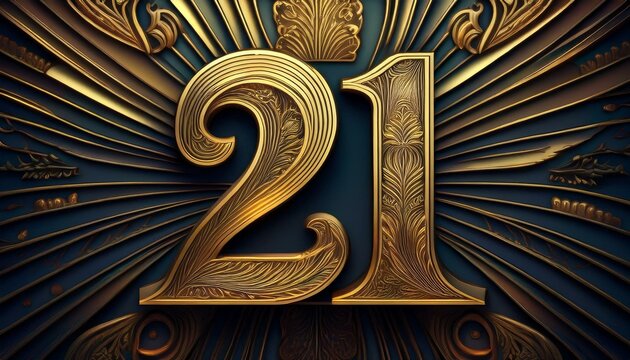 Number 21 gold. Generated image