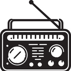 Radio vector in black and white