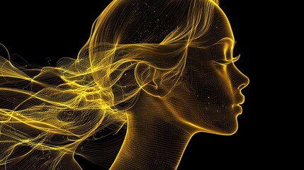 Golden Goddess: A Digital Portrait of Feminine Grace and Elegance