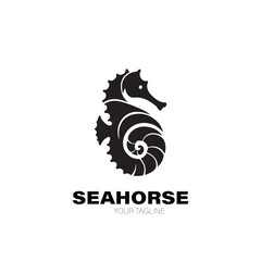 Seahorse Logo. Seahorse Logo Design. Seahorse Logo Brand. Seahorse Logo Vector Design Isolated on White Background