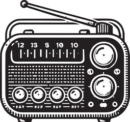 Radio vector in black and white