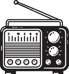 Radio vector in black and white