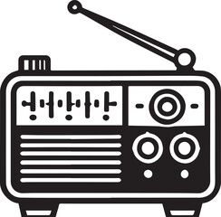 Radio vector in black and white
