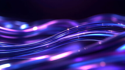 Vibrant abstract waves of light in purple and blue hues, creating a mesmerizing visual effect for creative projects.