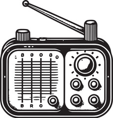 Radio vector in black and white