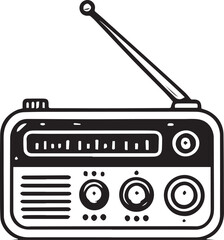 Radio vector in black and white