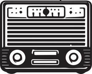 Radio vector in black and white