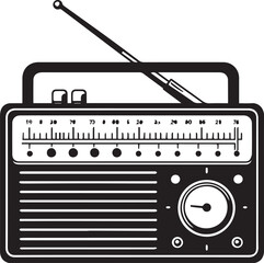 Radio vector in black and white