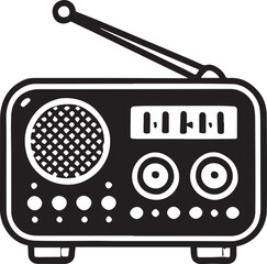 Radio vector in black and white