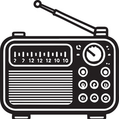 Radio vector in black and white