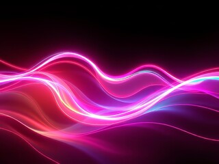Fototapeta premium Abstract Neon Light Waves - Vibrant Vivid Colors - Dynamic Atmosphere