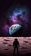 Fototapeta premium Astronaut on a Martian Landscape 
