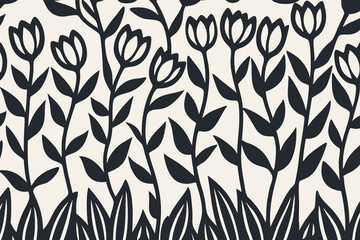 Modern  flower illustration background. Creative collage contemporary floral banner. Fashionable template for design