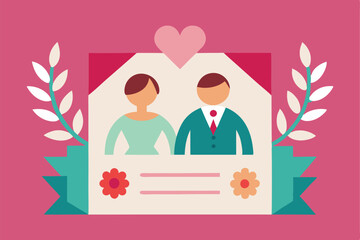 Elegant Wedding Invitation Card Template Vector Illustration Design