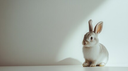 Fototapeta premium Cute Rabbit in a Beam of Sunlight