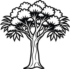 Obraz premium tree silhouette with flowers