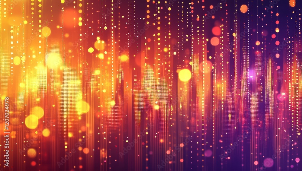 Poster abstract vibrant light streaks and bokeh.
