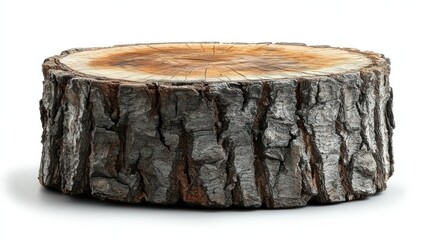 Rustic Tree Stump Slice: A Natural Wood Display