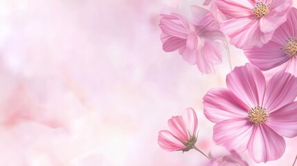 Naklejka premium Delicate Pink Cosmos Flowers