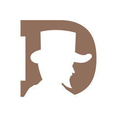 man with hat dukes logo design graphic vector illustrations