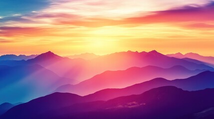 Obraz premium Majestic Mountain Ranges at Sunset