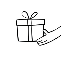 Doodle gift hand drawn vector illustration
