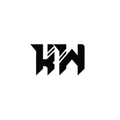 Obraz premium KW monogram logo design letter text name symbol monochrome logotype alphabet character simple logo