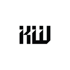 KW monogram logo design letter text name symbol monochrome logotype alphabet character simple logo