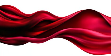 Red ribbon with a black stripe is shown. The ribbon is long and flowing, creating a sense of movement and elegance. The red color of the ribbon is vibrant and eye-catching