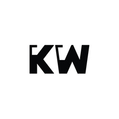KW monogram logo design letter text name symbol monochrome logotype alphabet character simple logo