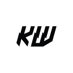 KW monogram logo design letter text name symbol monochrome logotype alphabet character simple logo