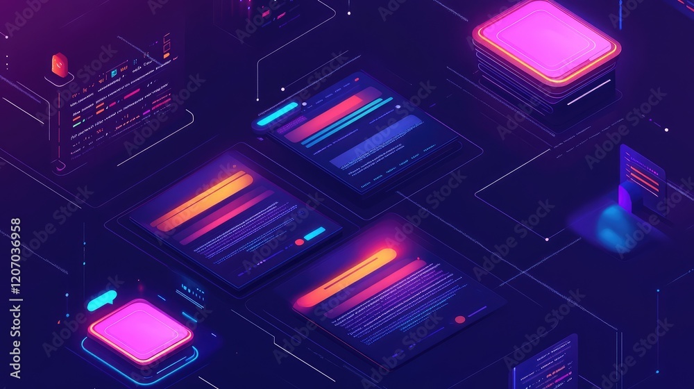 Poster advanced ai-powered interface showcasing the glowing text-to-image transformation surrounded by dyna