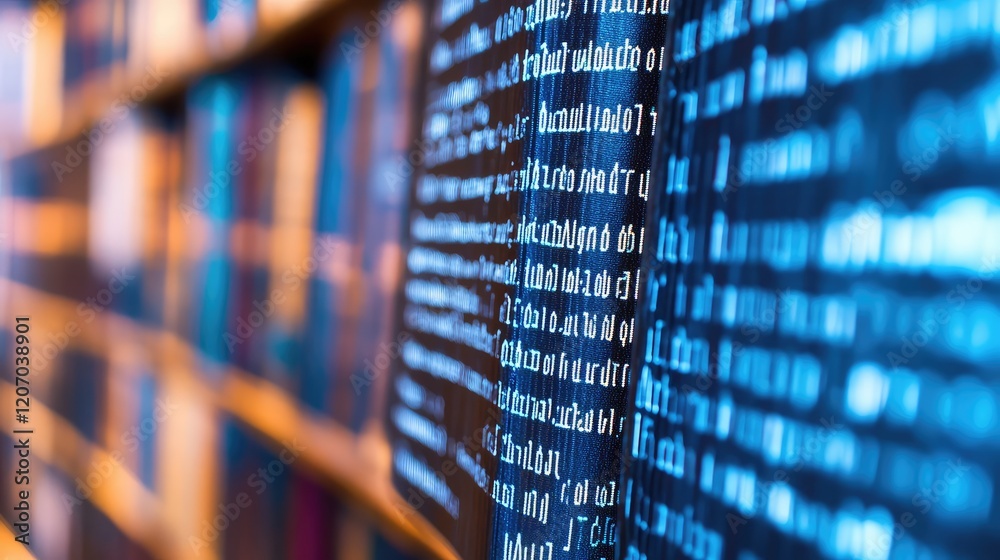 Poster ai-powered futuristic interface of glowing text prompts transitioning into realistic visuals surroun