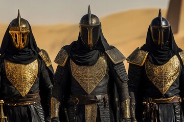 Medieval Warriors in Desert Armor