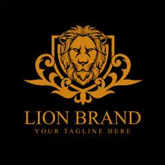 Heraldry royal Lion with classic Ornament Suitable for Brands Identity