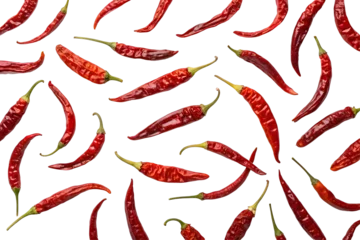 Dried Spicy Red Chili Peppers Pattern: A vibrant and fiery pattern of scattered dried red chili peppers. Perfect for adding a touch of heat and excitement to your culinary or design projects. 