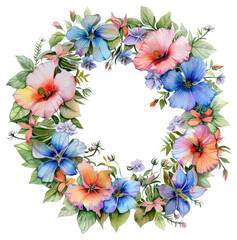 PNG Vibrant floral wreath illustration