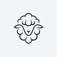 Sheep Line Art for Wildlife logo design