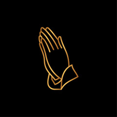 Minimalist Praying Hands Logo Design
