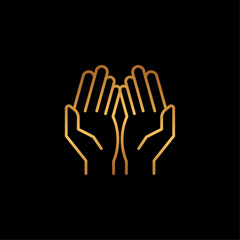 Minimalist Praying Hands Logo Design