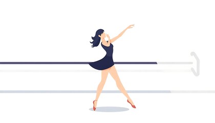 Elegant Ballerina Dancing Minimalist Art Print