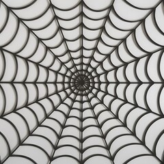 Seamless spider web. Connected black lines on white background