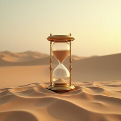 Hourglass on Sand for Time Management Advertising