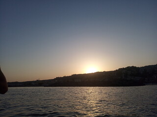 sunset over the river